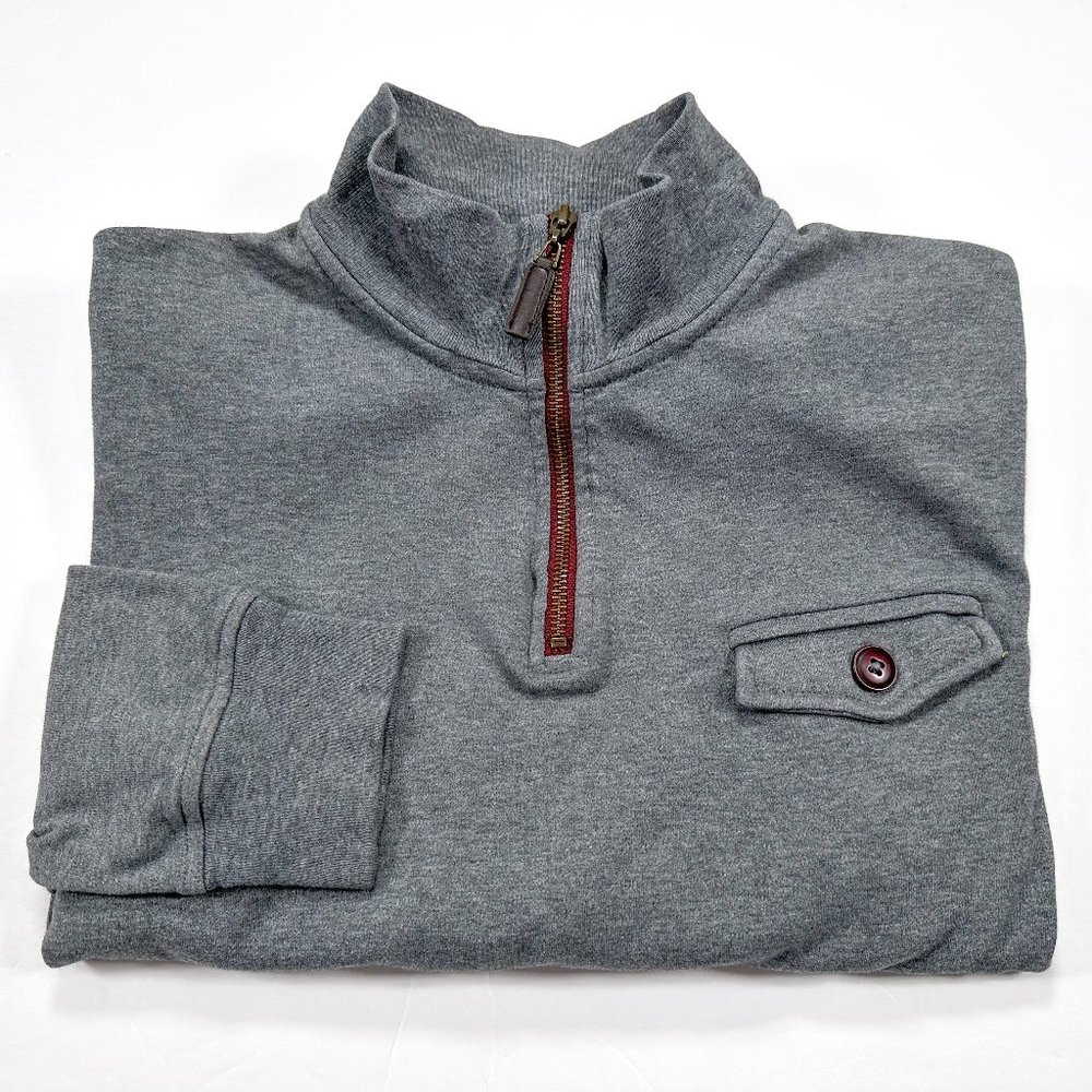 Thomas Parker New York Men's L Gray 1/4 Zip Long Sleeve Pullover